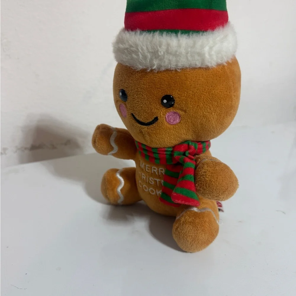 Gingerbread Plush with Red and Green Hat